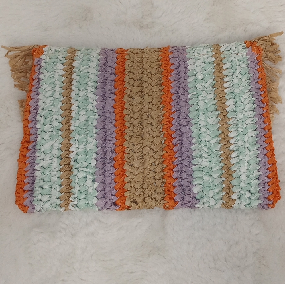 Nordstrom woven raffia clutch purse - Picture 5 of 7